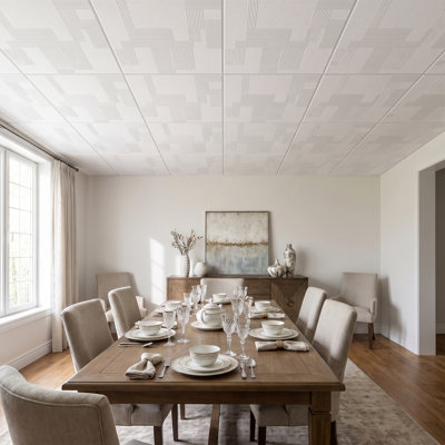 Carreau de plafond en polystyrène collé 1,6 pi x 1,6 pi Vecteurs