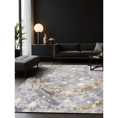 Tapis gris soyeux et moelleux