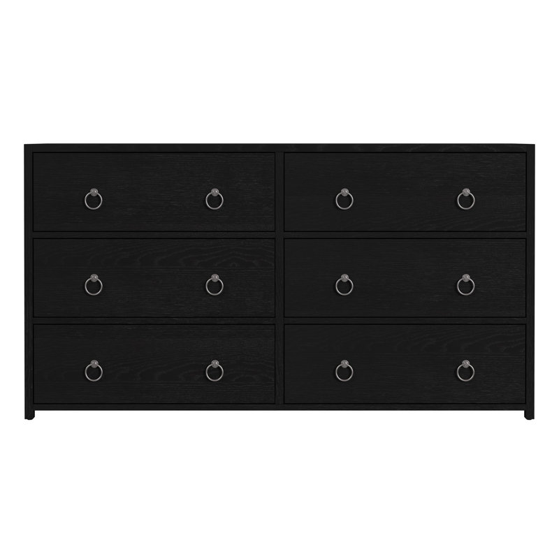 Elin 6 Drawer Dresser, Black
