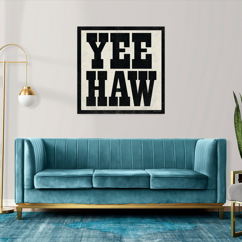 Art contemporain Yee Haw avec Western Cowboy, H 36 po x l 36 po