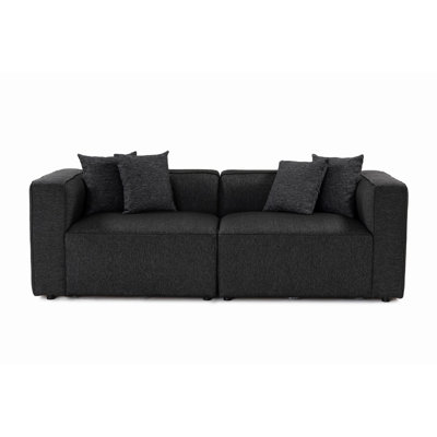 Stylish 2-Seat Sofa, Anthracite Color | Soft Texture Fabric, Beech & Fir Tree Frame, Chipboard | Dimensions: 86.6 x 27.2 x 35.4 inches | Comfortable 30 DNS Foam Cushions, Perfect for Living Room & Modern Spaces
