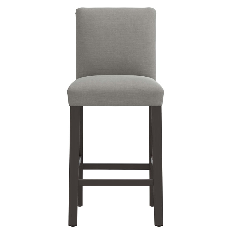 Tabouret de bar et de comptoir Hadrien, Tabouret de bar (siège d'une hauteur de 31 po), Lin Lin gris, Crème