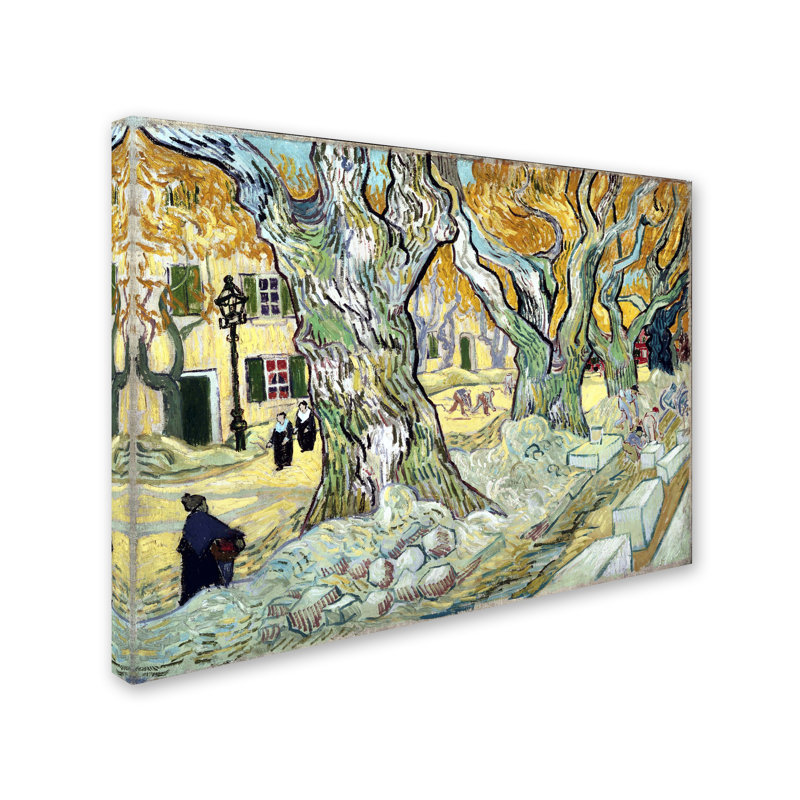 «The Road Mender» par Vincent van Gogh, reproduction d'art sur toile tendue, H 14 po x l 19 po