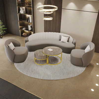 Caleesha 4 - Piece Faux Leather Living Room Set