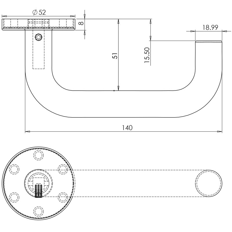 Nero Passage Door Handle