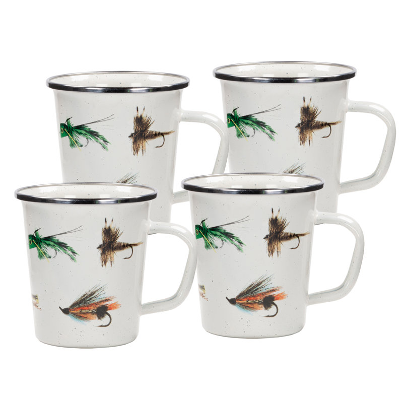 Fishing Fly Enamelware Latte Mug
