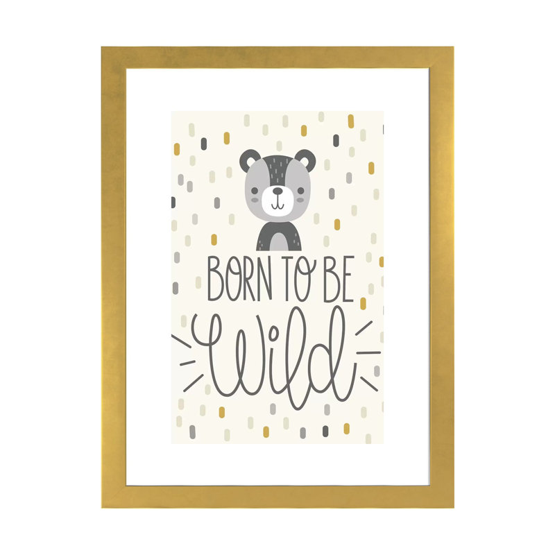 «Cute and Wild III», art encadré, Papier encadré doré, H 24 po x l 16 po x P 1 po