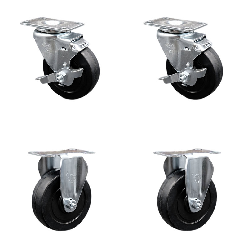 4 Piece Soft Rubber Caster Set