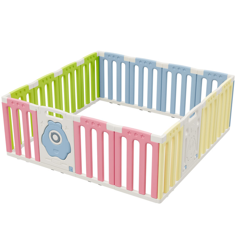 Enclos d'exercice pour animaux, Vert /Bleu / Rose