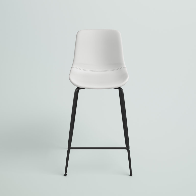 Tabouret de bar Byron, Blanc, Tabouret de comptoir (hauteur d'assise 26,4 po)