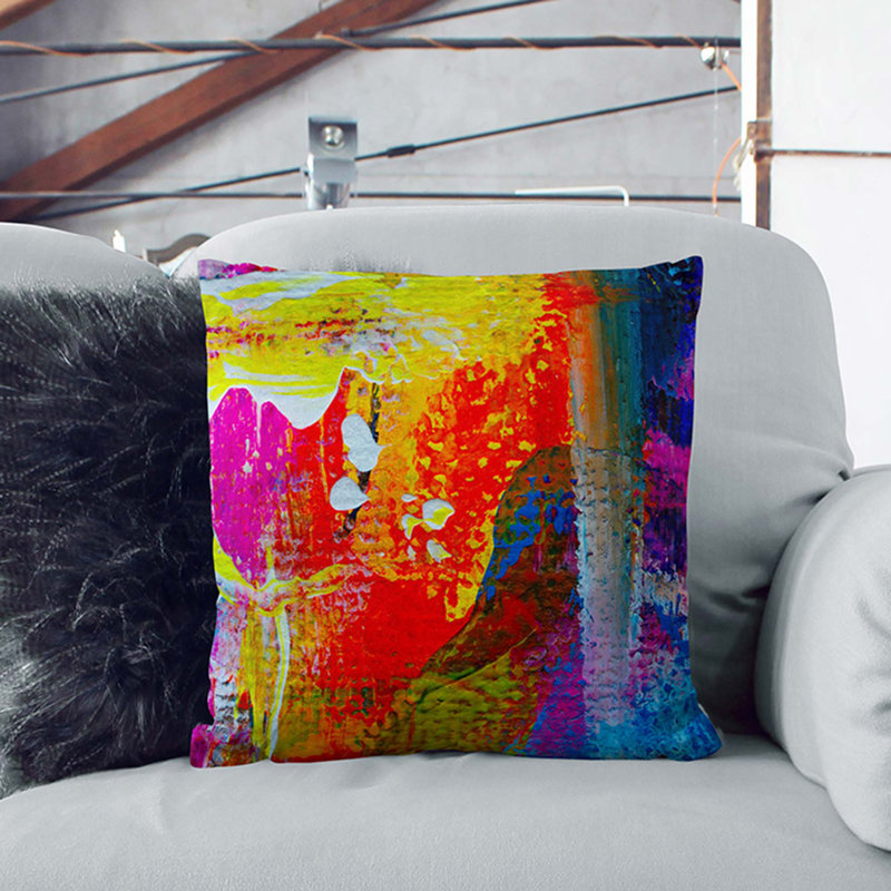 Abstract Square Throw Cushion, 55 x 55 cm, White