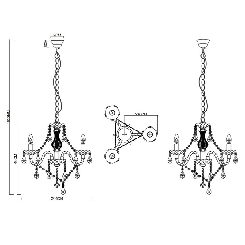 URBNLIVING Crystal Chandelier