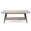 Table basse moderne grise avec tablette de rangement spacieuse et polyvalente pour l'organisation du salon