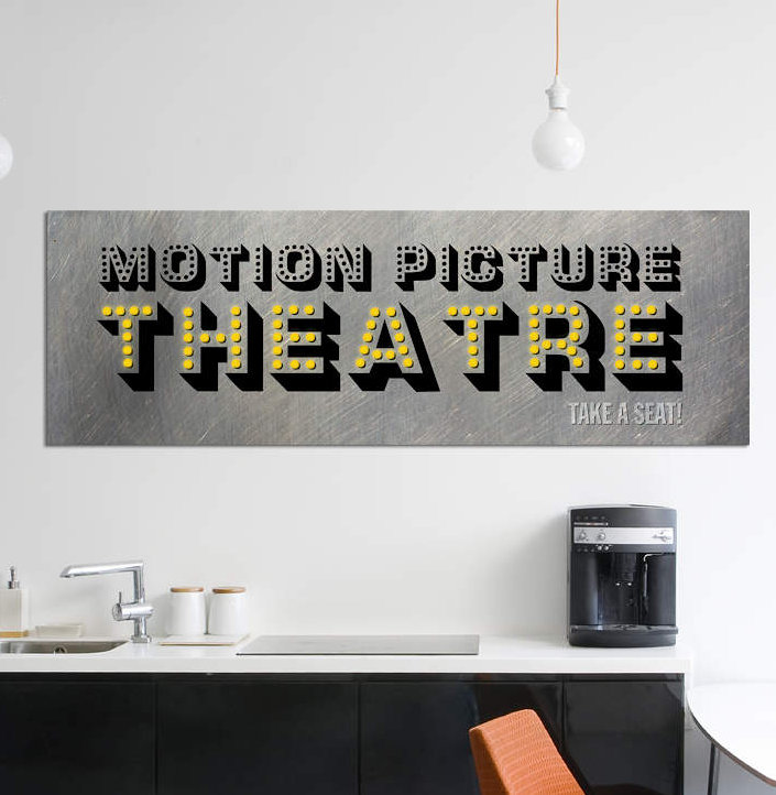 « motion picture theatre » par pi studio, reproduction d’impression sur toile tendue, H 12 po x l 36 po x P 1,5 po