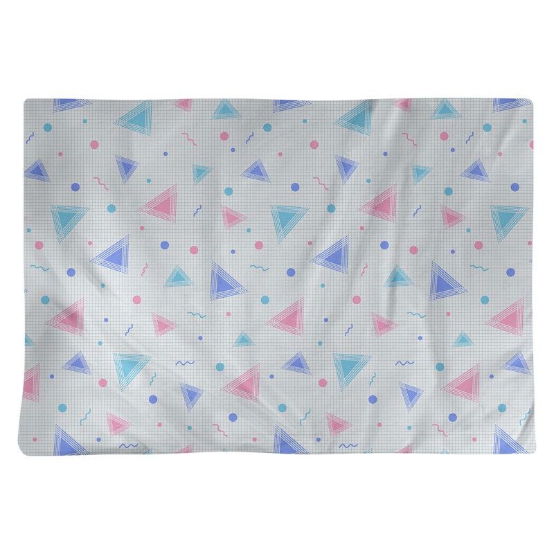Napperon en coton 18 "Retro, Bleu / Rose