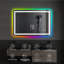 Miroir de salle de bain à DEL sans cadre 30 po x 36 po, miroir intelligent, rétroéclairage RVB-132884216