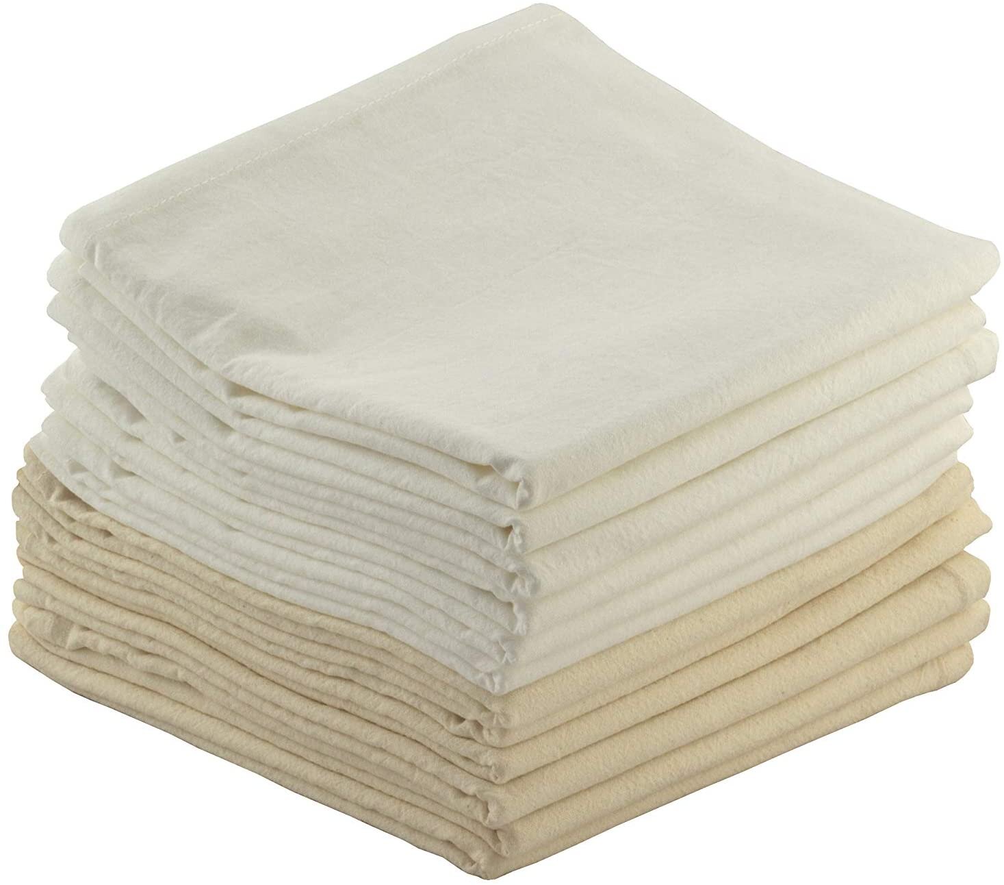 Flour Sack Dish Towels, Kitchen Towels 100% Cotton Each Towel Size