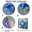 «Blue Pink Morning Dew Blue Bonnets» - décoration murale bonnets bleus-106184556-106184565