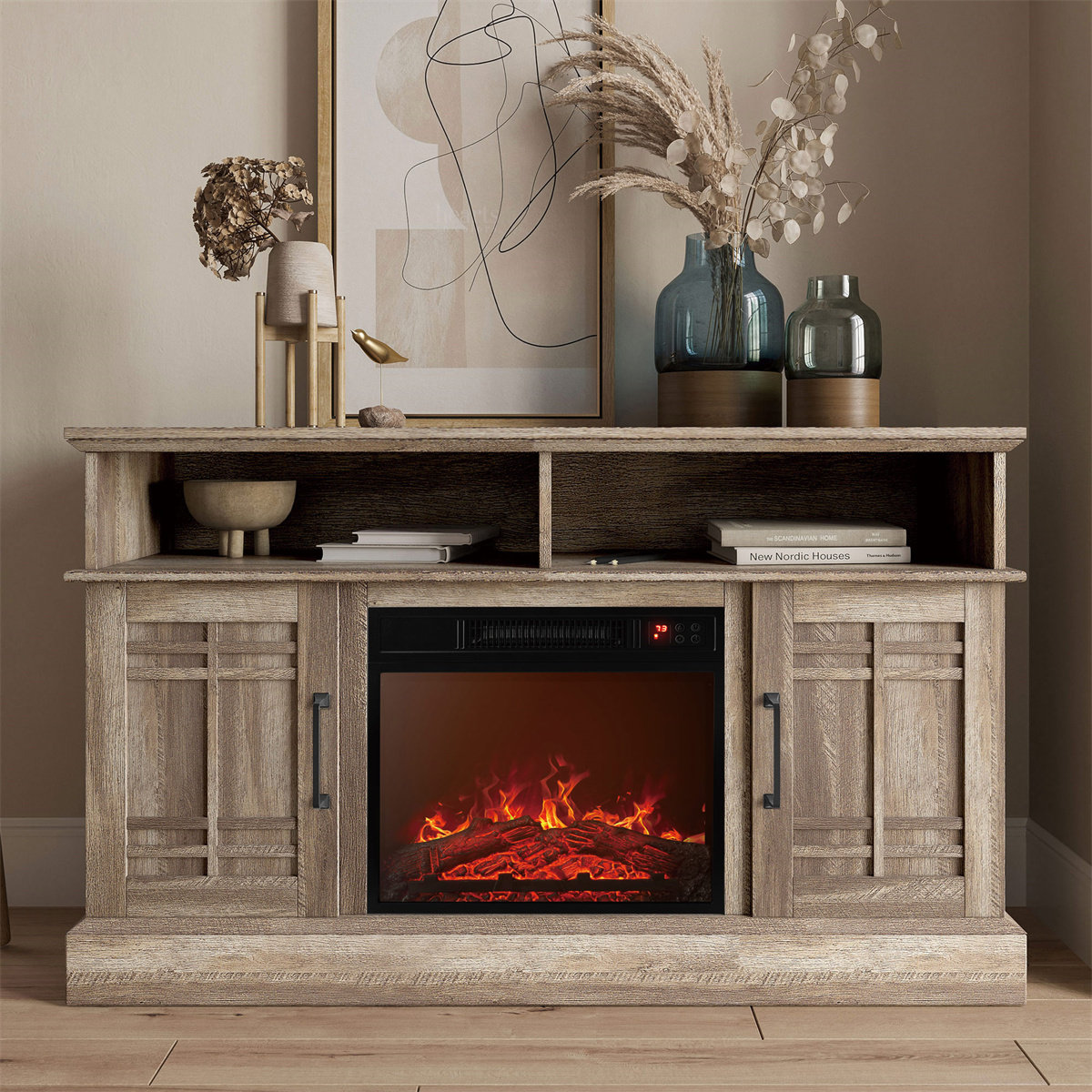 Ebern Designs Day TV Stand for TVs up to 55" with Storage (Fireplace Not Included) & Reviews | Wayfair
