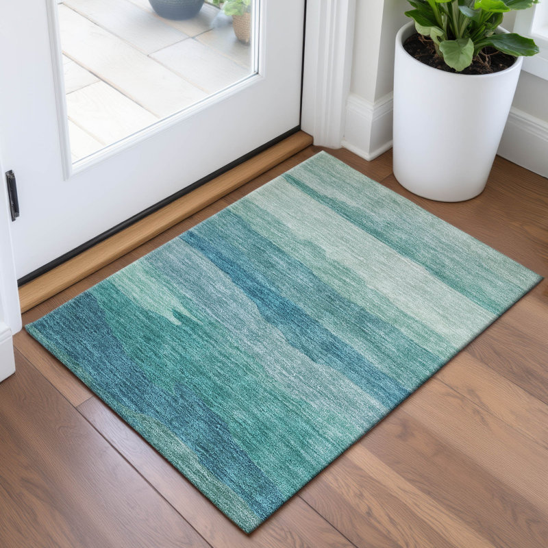 Premium Machine Washable Alijah AMF1254 Stripes Rug, Rectangle 1'8" x 2'6"