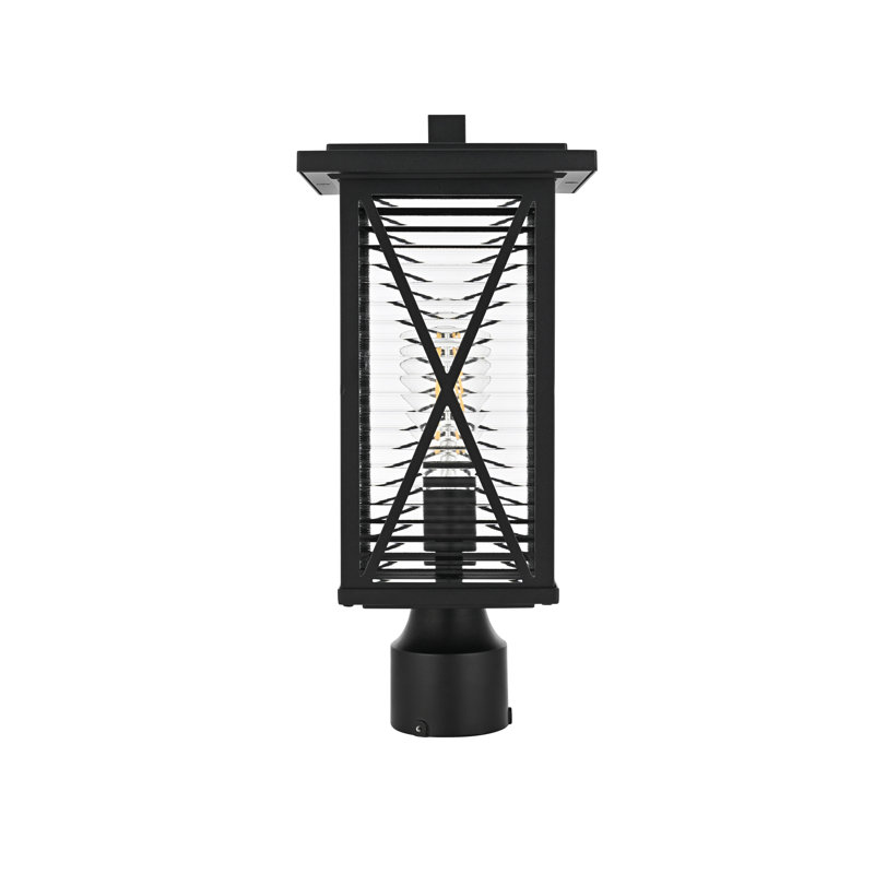 Lampadaire d'extérieur noir Amiriah 16 pouces