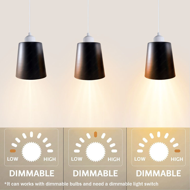 Humeyra 3 - Light Kitchen Island Pendant, Black/White, No