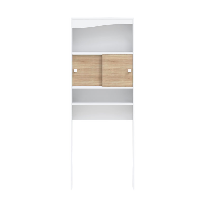 Elzada Freestanding Over The Toilet Storage, White/Oak