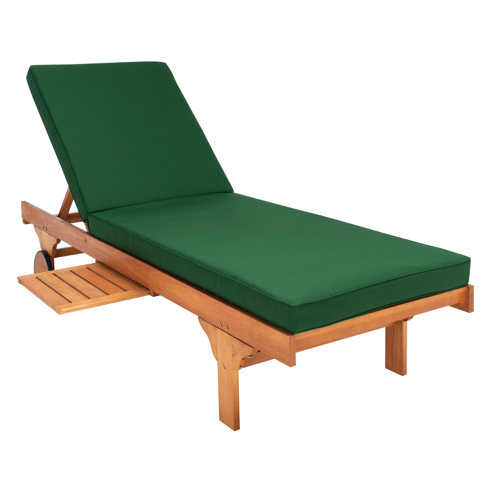 Jivera 28" Eucalyptus Patio Chaise Lounge, Natural, Green