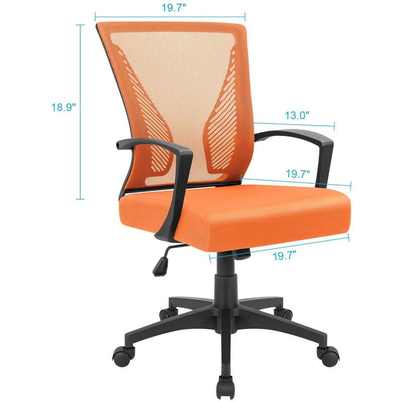 Chair Mesh Task Chair, Orange/Black