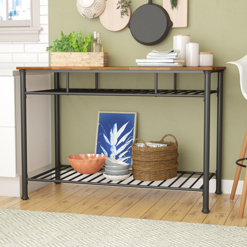 Table de préparation avec plateau en bois Anetha