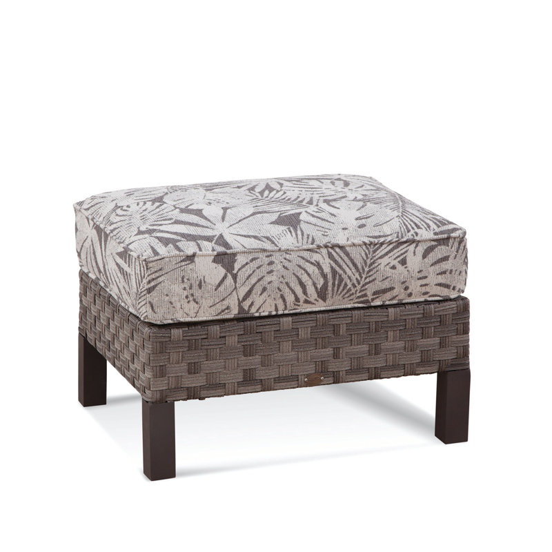 Repose-pieds d'extérieur avec coussins Luciano, Mélange bleu 6358-63