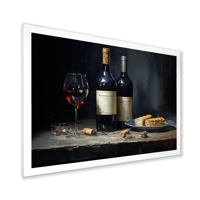 Sommeliers "sélection I" sur toile, Cadre simple blanc, H 34 po x l 44 po x P 1,5 po