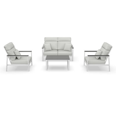 Hofman 4 Person Seating Group With Sunbrella Cushions by Birch Lane