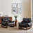 Esmiralda 35.83'' W Top-grain Genuine Leather Accent Lounge Armchair with Ash Wood Frame-103340481