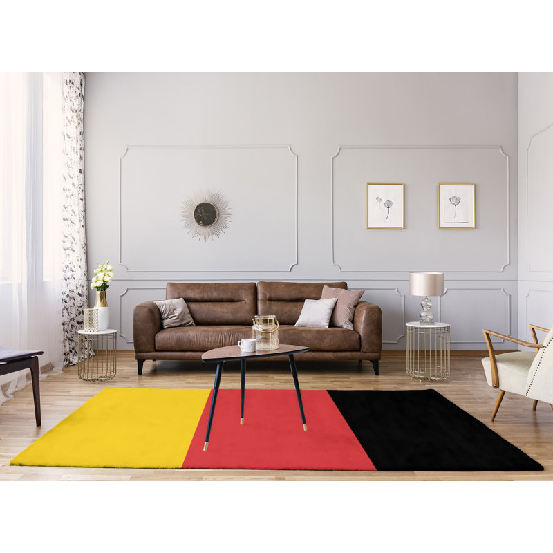Tapis de zone rouge/jaune, Rectangle 8 pi x 10 pi