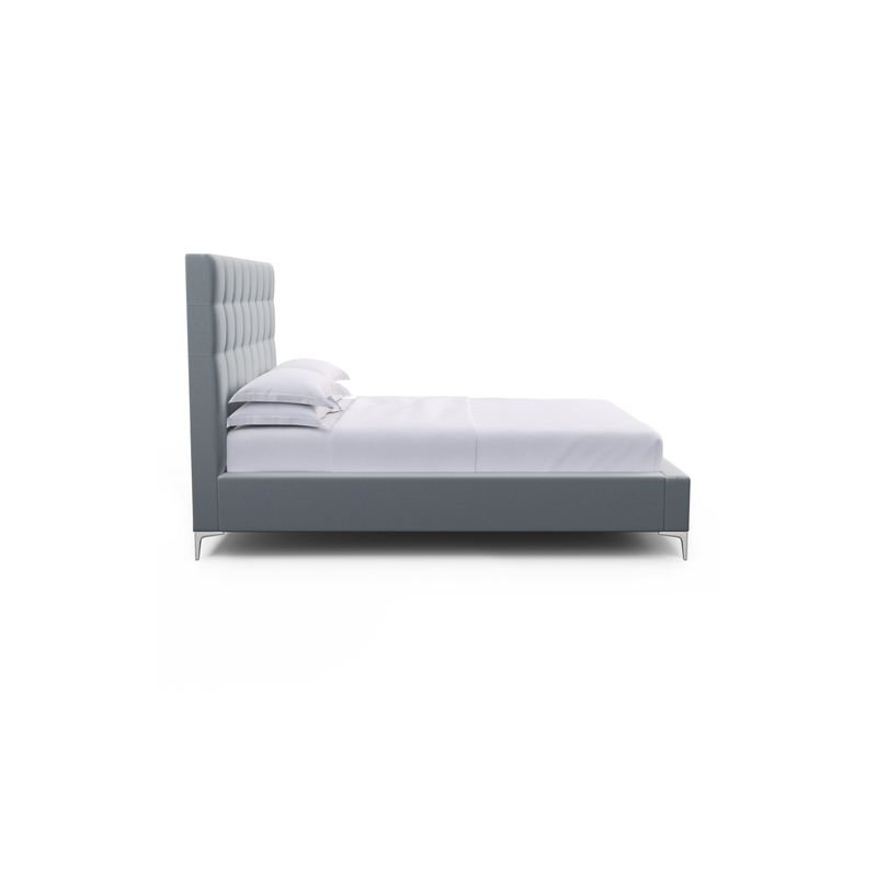 Bryant Upholstered Bed, Ebony, Queen, Plush Velvet Haze