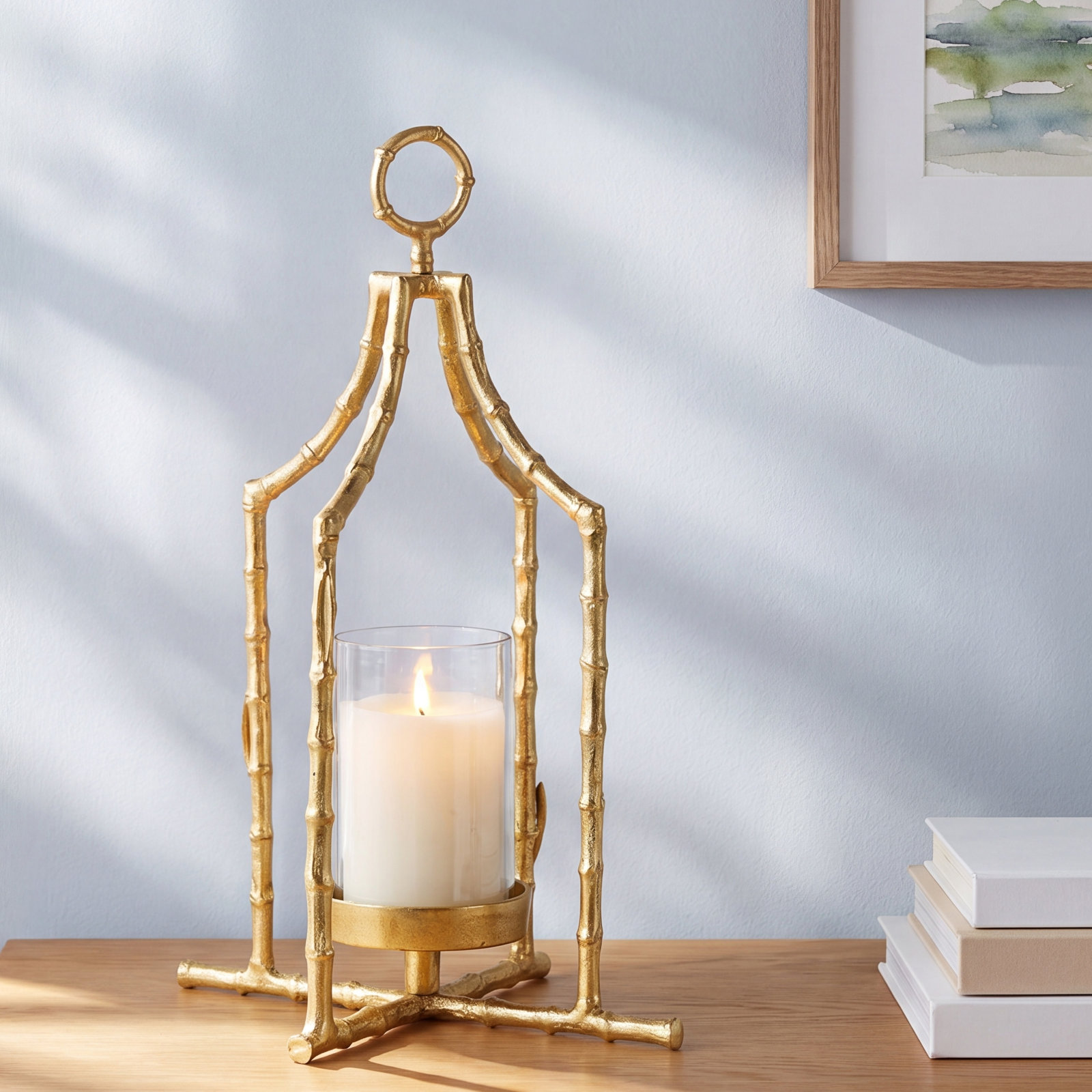 Metal Hurricane Candle Holder, 19.5" H x 8.5" W x 8.5" D