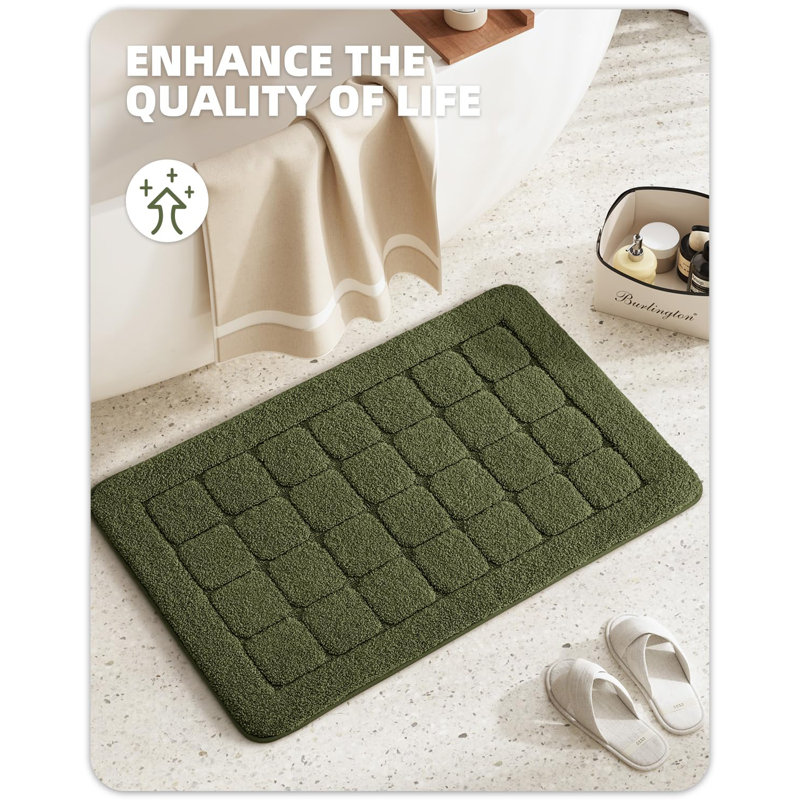 Rabun Non-Slip Bath Rug, Single - 17" W x 30" L, Green