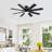 52" 8-blade Flush Mount Ceiling Fan  With Lights Remote Modern 3 Colors 6 Speeds -494076728