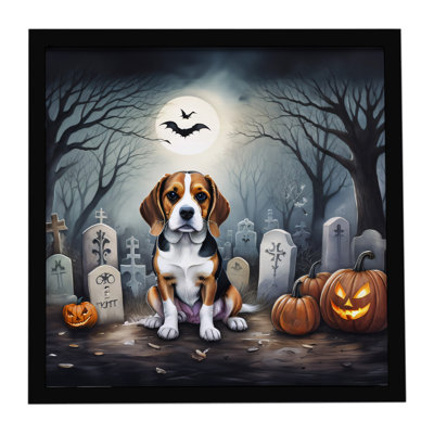 «Beagle Spooky Halloween», reproduction d'art encadrée