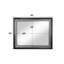 Miroir Nicola 46 po x 34 po, similicuir argent et finition noire