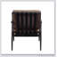 Chaise d'appoint Berham en châtaignier et fer mat avec pieds en métal