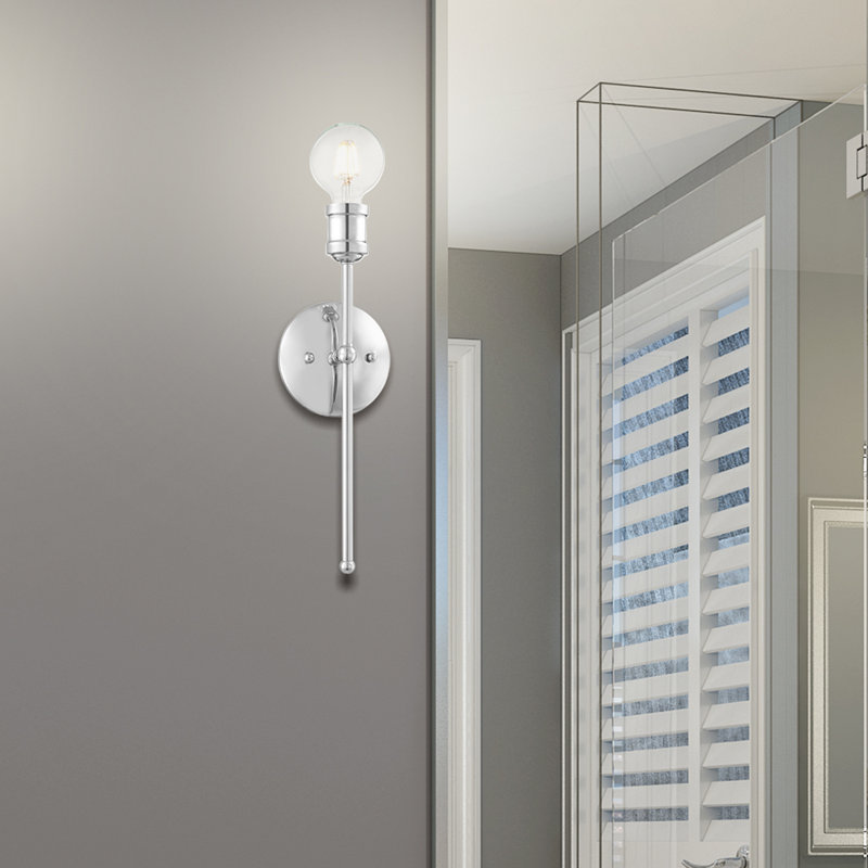Lounell Steel Wallchiere, Polished Chrome