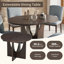Ensemble de table de salle à manger moderne extensible 5 pièces avec rallonge amovible pour petits espaces Modern-2133036555