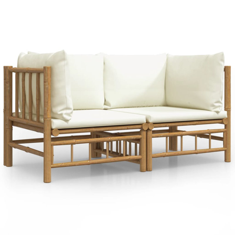 27.2'' Wide Patio Sofa with Cushions, Cream White