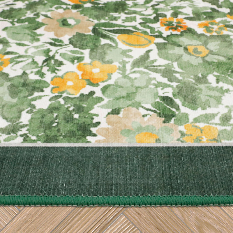 Laura Ashley Loveston Machine Washable Imagine Printed Chenille Rugs 1-Piece, Rectangle 2'2" x 3'9"