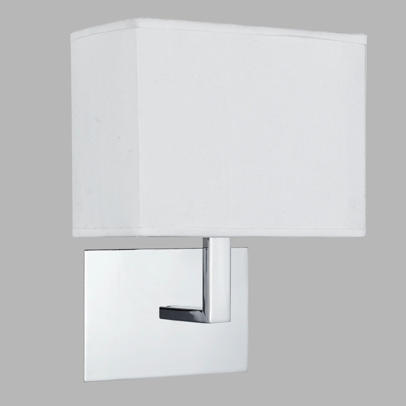 Branam Armed Sconce, Chrome, White