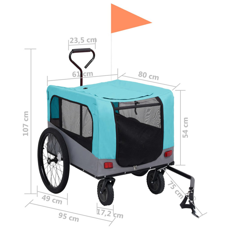 Lydney Collapsible Pet Carrier, Blue/Grey