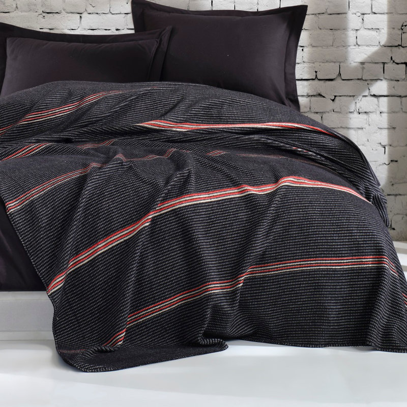 Couverture 100% coton Camdenton, Noir