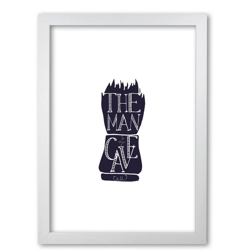 The Man Cave 2 - Print, White Grain Frame, 85 cm H x 60 cm W x 5 cm D